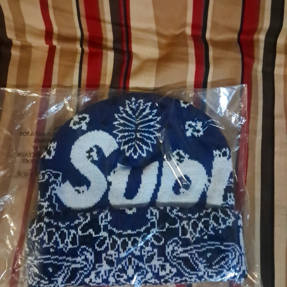 Supreme Big Logo bandana beanie